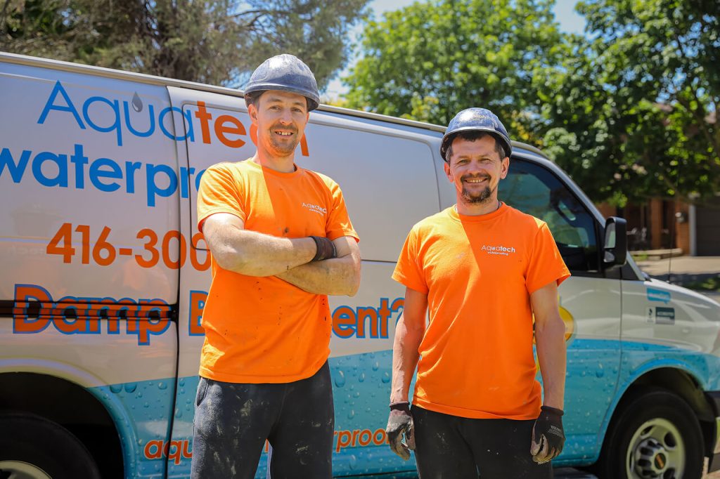 Aquatech Waterproofing service vehicle and licensed contractor in Toronto