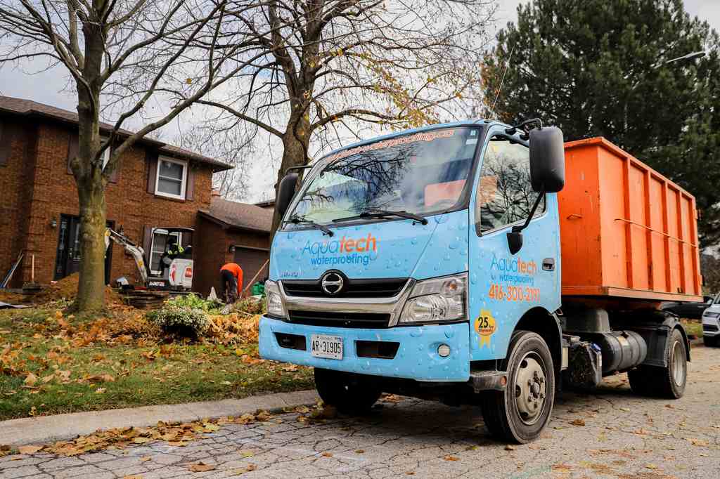 aquatech waterproofing dump truck branded 01
